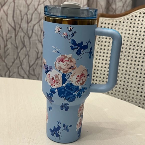 None Other - Blue Floral 40oz Tumbler